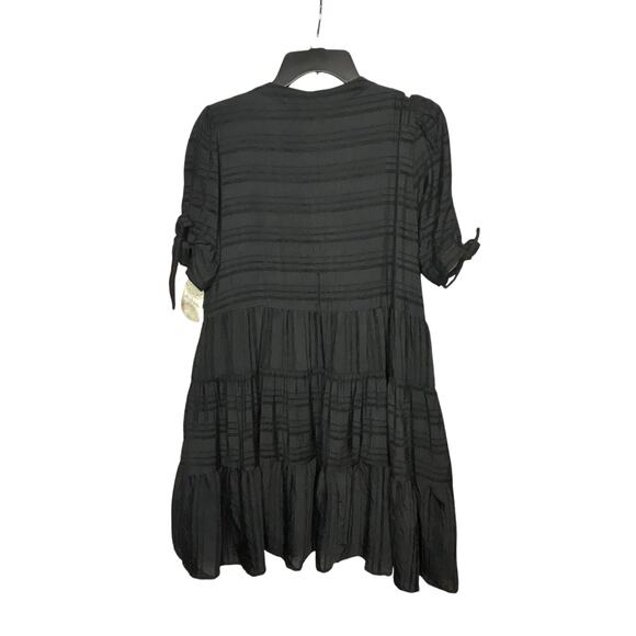 Altar’d State Black Tiered Striped Mini Witchy Halloween Dress Size Medium New - Picture 2 of 14